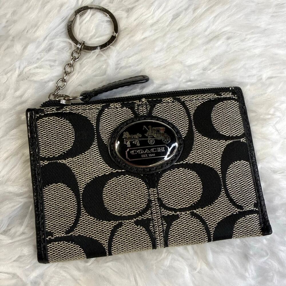 y2k Coach Black Carriage Card Holder Coin Purse Wallet